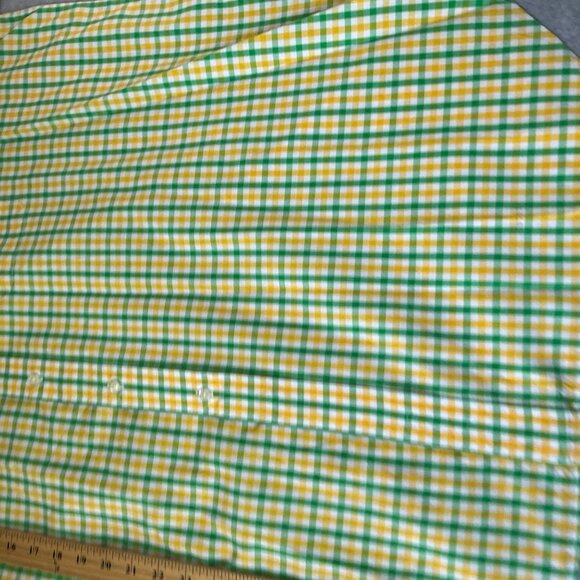 Maus & Hoffman Mens XXL Green‎ Yellow Gingham Short Sleeve Cotton Shirt Buttoned - Picture 10 of 15